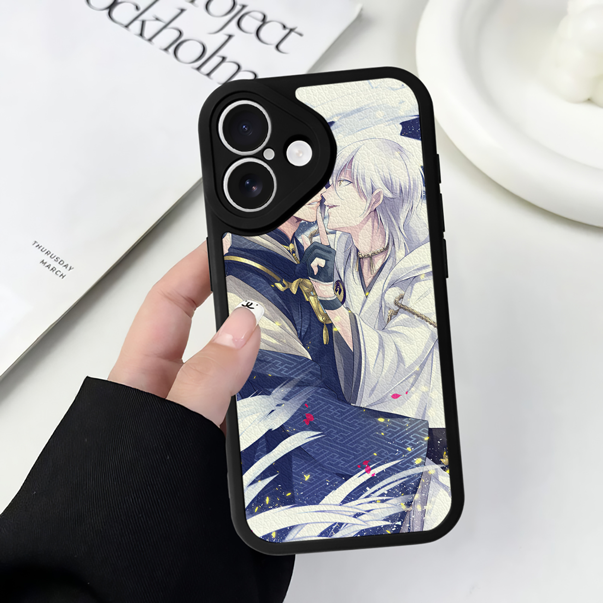 （画像用） 刀剣乱舞 Touken Ranbu 【iPhone 16シリーズ対応】シリコンスマホケース（レザー調） 材質：シリコン